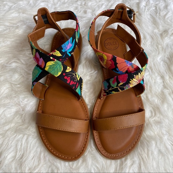 Dolce Mojo Moxy Floral Strap Sandals Cognac 9 - Picture 3 of 16